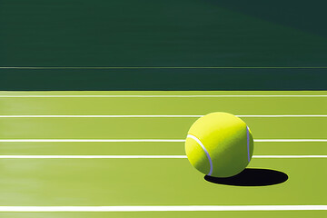 tennis ball and green court, in the style of minimalist sets, minimalist expressionism, john sloane, close up, pop art prints, 4k