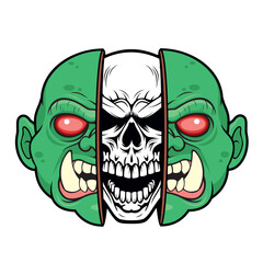 goblin skull vector art illustration goblin mask design