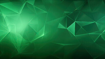 green abstract background with polygon shapes and frame