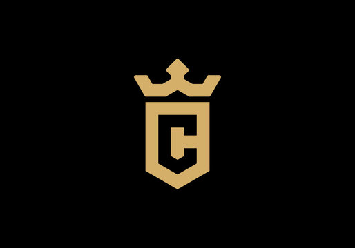 c crown logo icon, crown logo letter c