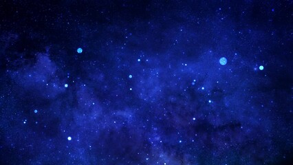 abstract space background. flying through stars and blue nebula in space. galaxy and milky way. rota