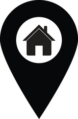 Poster - map pointer with house icon . home location map pointer icon vector