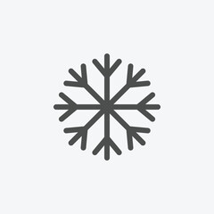 Snowflake vector icon. Isolated Christmas holiday vector decoration illustration