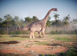 Brachiosaurus dinosaur in nature.