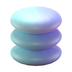 Poster - Gradient 3d stacked ellipses shape, subsurface material 3d rendering