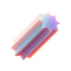 Poster - Gradient 3d star cylinder shape, subsurface material 3d rendering