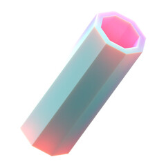 Poster - Gradient 3d Hexagonal cylinder shape, subsurface material 3d rendering