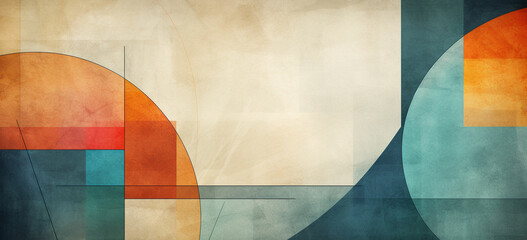Poster - A canvas texture with abstract geometric shapes, adding an artistic and modern touch to the surface