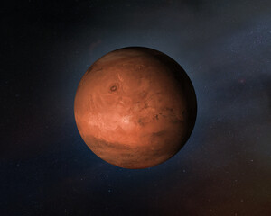 Wall Mural - view of mars planet in outer space. elements of this image furnished by nasa.