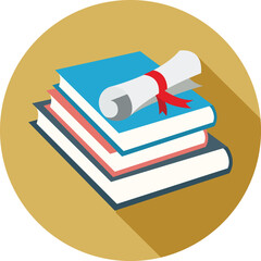 illustration of a book with a pen. education icon vector, education icons png, education symbol, education symbol images.