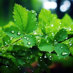 Poster - Freshness and beauty in nature wet drops