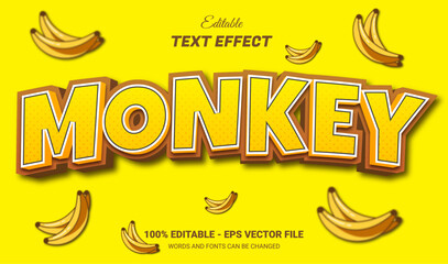 Canvas Print - monkey editable text effect