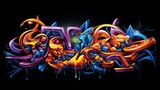 Fototapeta Młodzieżowe - graffiti style on charcoal background