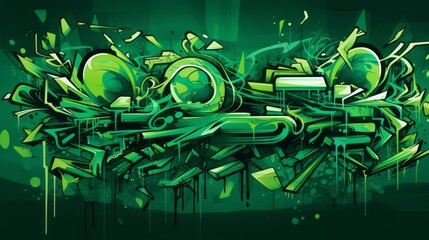 graffiti style on emerald background