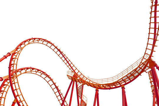 Rollercoaster isolated transparency background..
