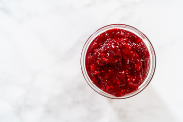 Sticker - Fruity Delights - Raspberry Cake Filling in Glass Jar