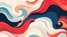 Japanese Wave Colorated Illustration On White Background With Space For Your Text