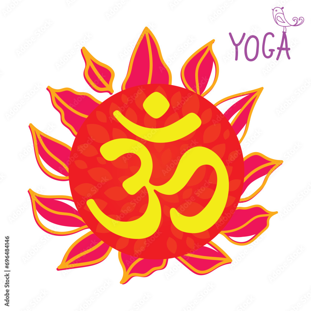 Symbole AUM Om Ohm. Un Signe Spirituel Ésotériste. Illustration