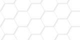 Fototapeta  - Background hexagons White Hexagonal Luxury honeycomb grid White Pattern. Vector Illustration. 3D Futuristic abstract honeycomb mosaic white background. geometric mesh cell texture.