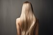 Beautiful blonde woman with long healthy hair. Back view. Copy space, Beautiful woman with long straight hair, viewed from the rear, Blond girl, AI Generated