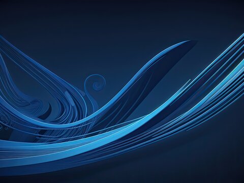 Bright blue wavy lines in a free vector style on a black background