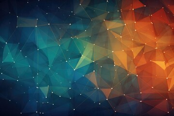 Poster - Abstract polygonal background. Triangular low poly background with connecting dots and lines. Illustration, Abstract holiday background, AI Generated