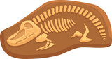 Fototapeta Fototapety na ścianę do pokoju dziecięcego - Layer fossil icon cartoon vector. Dinosaur skeleton. Bone evolution print