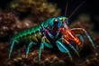 A flamboyant mantis shrimp with its vibrant colors and powerful claws
