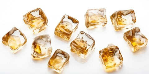 Poster - A bunch of ice cubes sitting on top of a table. Can be used for various purposes