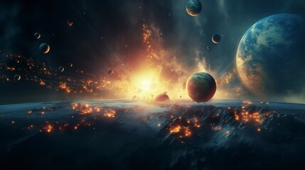 Wall Mural - TON-618 black hole in high resolution absorbing a planet
