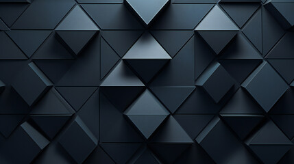  Futuristic, High Tech, dark background, with a triangular block structure. Wall texture with a 3D triangle tile pattern