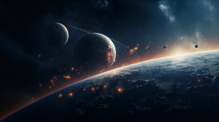 Wall Mural - beautiful planets in the universe