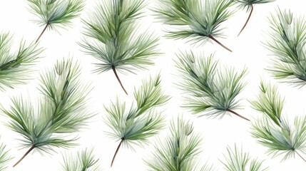 Poster - A close-up image of a bunch of green pine needles on a white background. This versatile picture can be used for various purposes