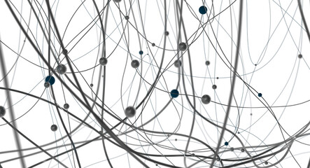 Poster - Abstract technology futuristic network - fantasy plexus background. 3D rendering