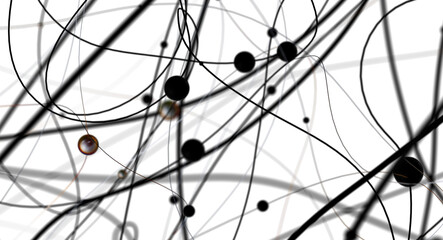 Leinwandbilder - Abstract technology futuristic network - fantasy plexus background. 3D rendering