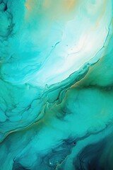 Aufkleber - A detailed close-up of a blue and green painting. Suitable for abstract art enthusiasts or interior design projects