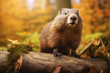 Wall Mural - marmot in the grass