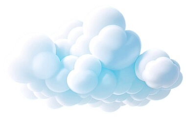 clean white cloud transparent backgrounds 3d style