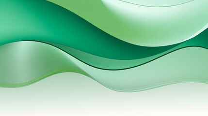 Sticker - A banner with a background that is abstract and waves made of green paper cutouts.