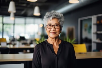 Wall Mural - Portrait of a senior woman in contemporary office