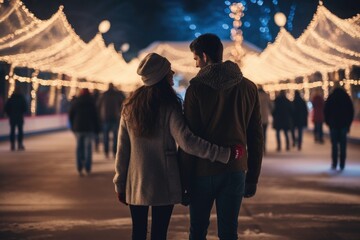 Aufkleber - A picture of a man and a woman standing next to each other. Suitable for various uses