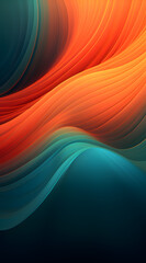 Wall Mural - abstract wave background with green and orange colors