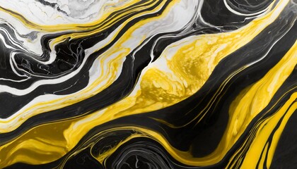 Wall Mural - abstract black and yellow marble liquid texture luxury background