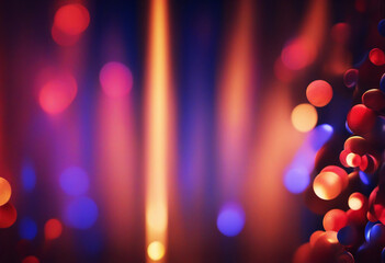Wall Mural - colorful blurry lights on a deep blue backdrop. creative abstract background with room for customiza
