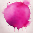 Magenta watercolor round spot on paper - isolated design texture
