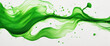 Ink spot green streak ink on paper. On a white background isolated