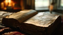 An Open Book With Worn Pages, Suggesting A Sense Of History Or Nostalgia, Possibly Representing The Memories And Stories 