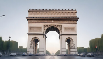 Wall Mural - Paris, France. Arch of Triumph early morning.