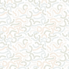 Poster - Colored geometric seamless pattern. Outline curved lines