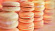 macarons, viele, peach, fuzz, textur, close up, Hintergrund, pastell, neu
